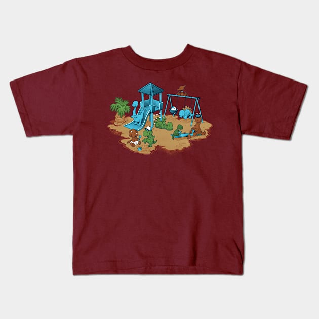 Jurassic Play Park Kids T-Shirt by Dooomcat